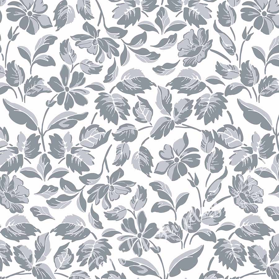 Large Scale Heritage Floral Tapestry White peel and stick wallpaper pattern swatch